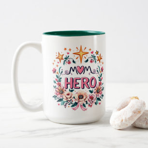 Caneca De Café Em Dois Tons Heroi Mãe