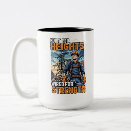 Caneca De Café Em Dois Tons Heroic Lineman Power Line Worker Birthday Gift