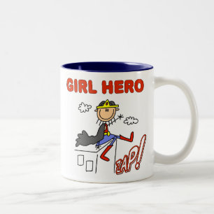 Caneca De Café Em Dois Tons Heroína Menina no Telhado