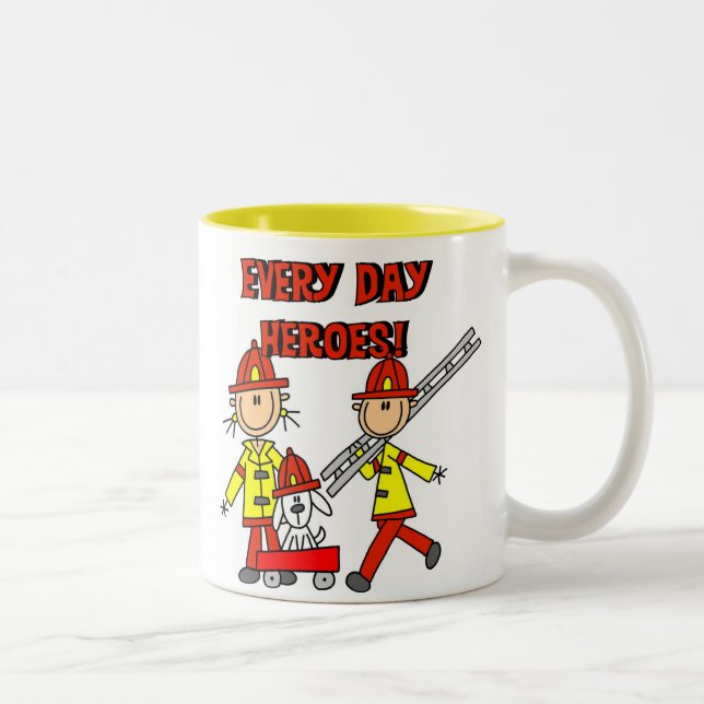 Caneca De Café Em Dois Tons Heróis Bombeiros (Direita)
