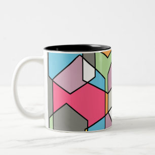 Caneca De Café Em Dois Tons Hexagon Bauhaus - Pastéis
