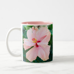 Caneca De Café Em Dois Tons Hibiscus cor-de-rosa