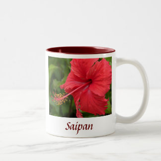 Caneca De Café Em Dois Tons Hibiscus vermelho