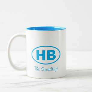 Caneca De Café Em Dois Tons Higgins Beach Blue - Duas Letras - Nome de Cotagem