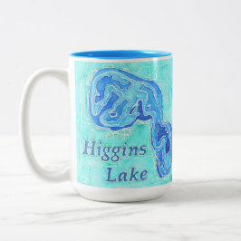 Caneca De Café Em Dois Tons Higgins Lake Mug de Pintura Original