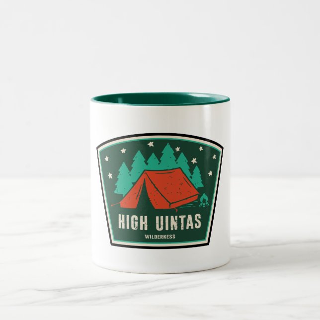 Caneca De Café Em Dois Tons High Uintas Wilderness Utah Camping (Centro)
