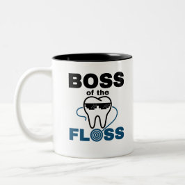 Caneca De Café Em Dois Tons Higienista Dental Chefe do Floss