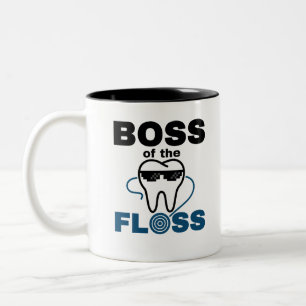 Caneca De Café Em Dois Tons Higienista Dental Chefe do Floss