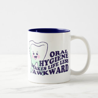 Caneca De Café Em Dois Tons Higienista dental engraçado
