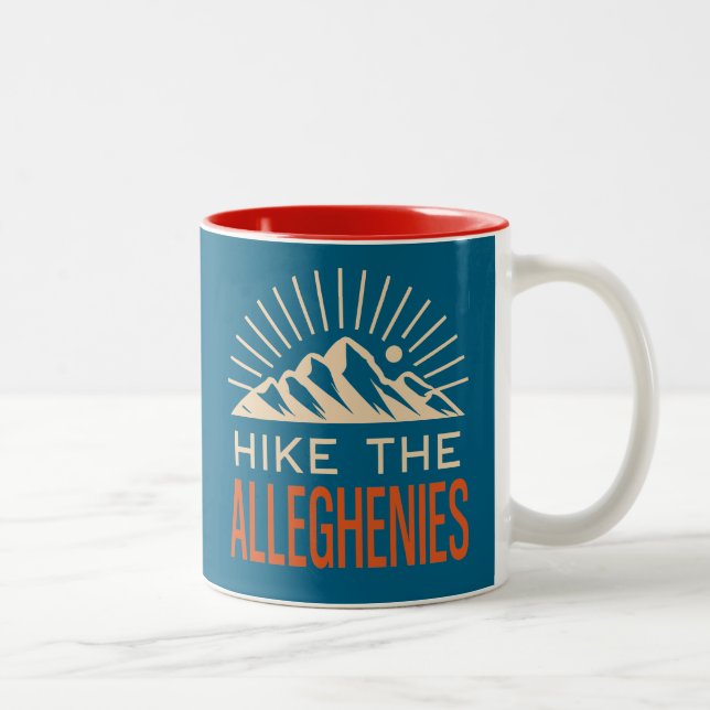 Caneca De Café Em Dois Tons Hike The Allegheny Mountains Sunburst (Direita)