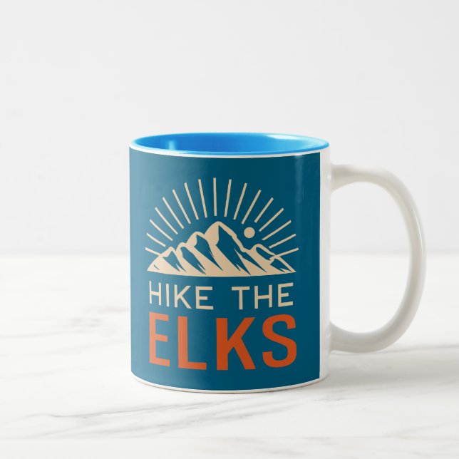 Caneca De Café Em Dois Tons Hike The Elk Mountains Sunburst (Direita)