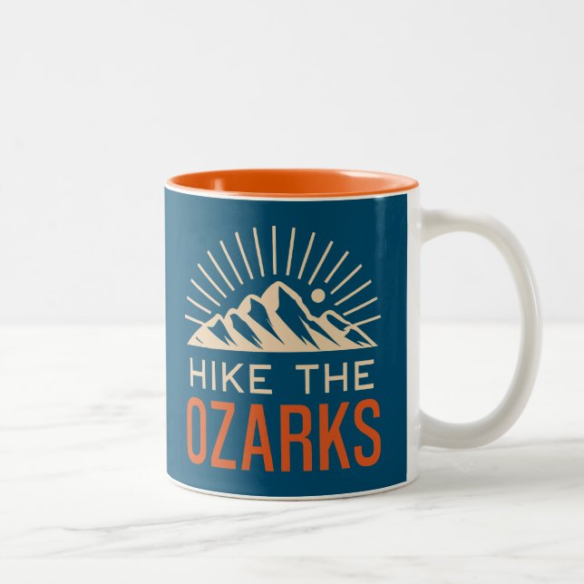 Caneca De Café Em Dois Tons Hike The Ozarks Sunburst (Direita)