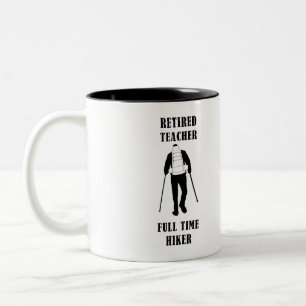 Caneca De Café Em Dois Tons Hiker de Tempo de Cheio do Professor Aposentado Pe