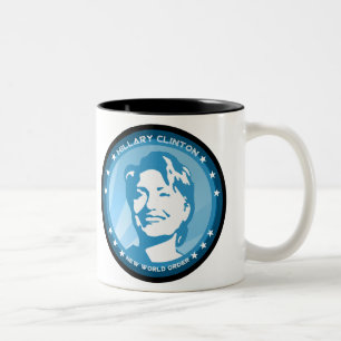 Caneca De Café Em Dois Tons hillary clinton : raios azuis :