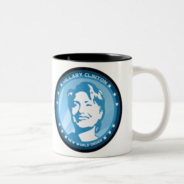 Caneca De Café Em Dois Tons hillary clinton : raios azuis : (Direita)