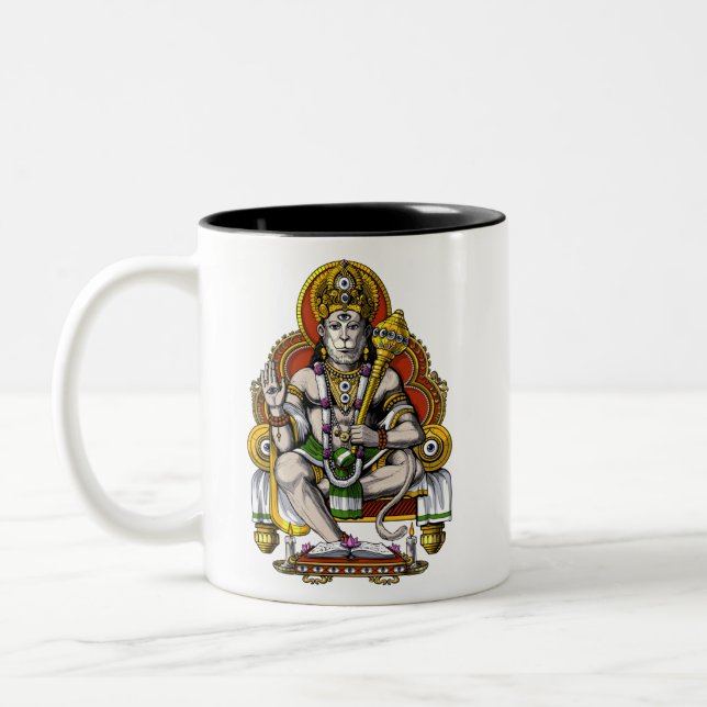 Caneca De Café Em Dois Tons Hindu Deus Hanuman (Esquerda)