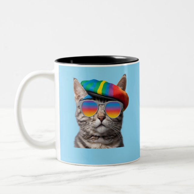 Caneca De Café Em Dois Tons Hip Tabby (Esquerda)
