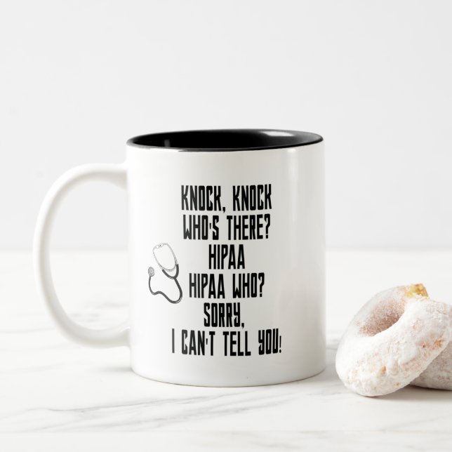 Caneca De Café Em Dois Tons HIPAA Humor (Com Donut)