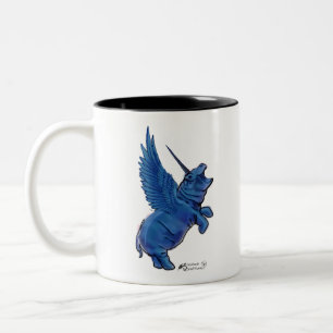 Caneca De Café Em Dois Tons Hippo Hippopotamus House Benção de Taweret