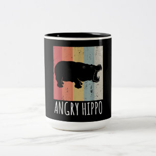 Caneca De Café Em Dois Tons Hippo Irritante - Vintage Hippopotamus