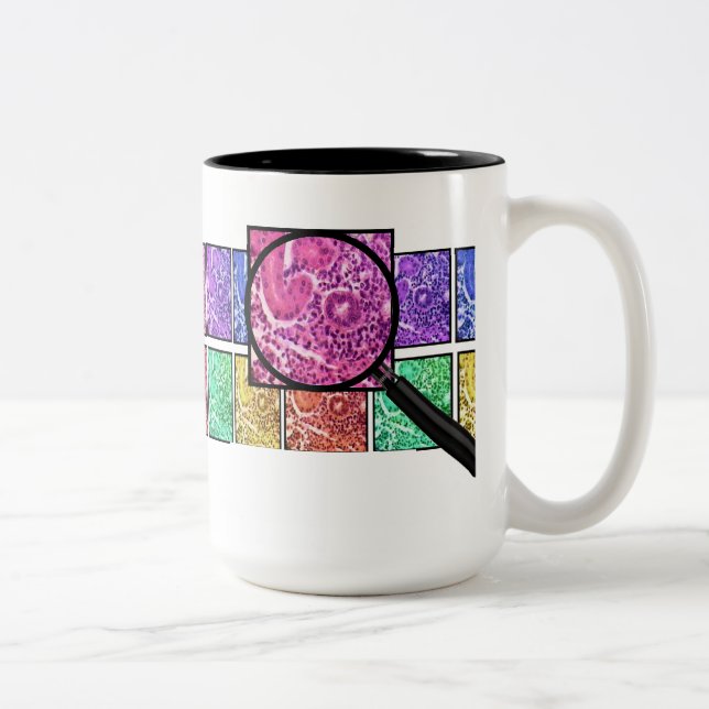 Caneca De Café Em Dois Tons Histologista Oferece Células Magnificadas Design D (Direita)