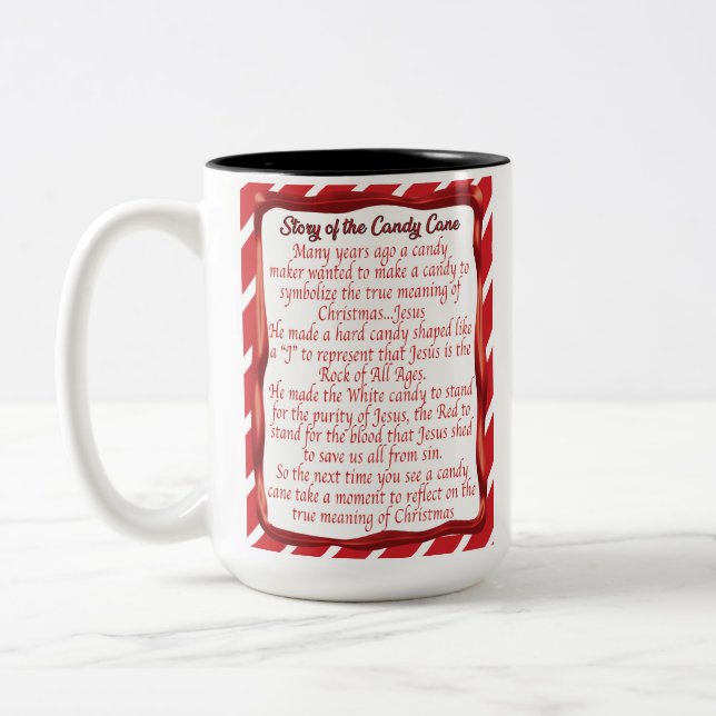 Caneca De Café Em Dois Tons História de Candy Cane (Esquerda)