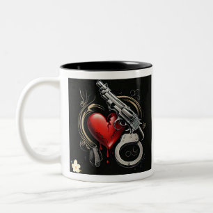 Caneca De Café Em Dois Tons "História do Amor Mortal"