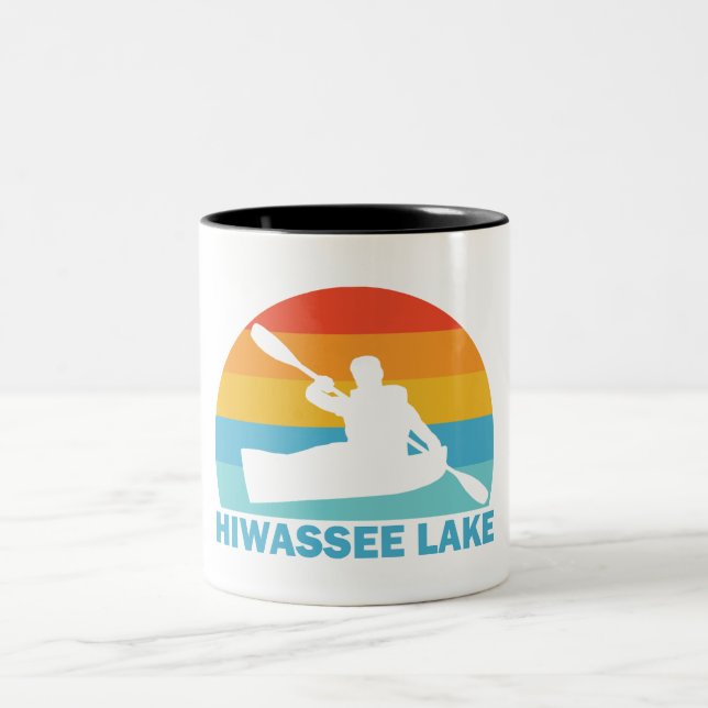 Caneca De Café Em Dois Tons Hiwassee Lake Carolina do Norte Kayak (Centro)