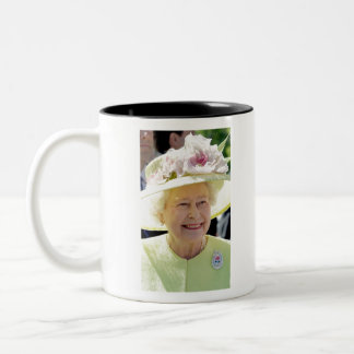 Caneca De Café Em Dois Tons HM Queen Elizabeth II in Turquoise Hat Professiona