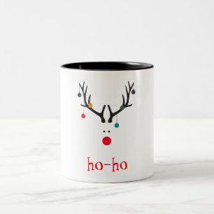 Caneca De Café Em Dois Tons Ho ho, o engraçado minimalista Rudolph rendeer