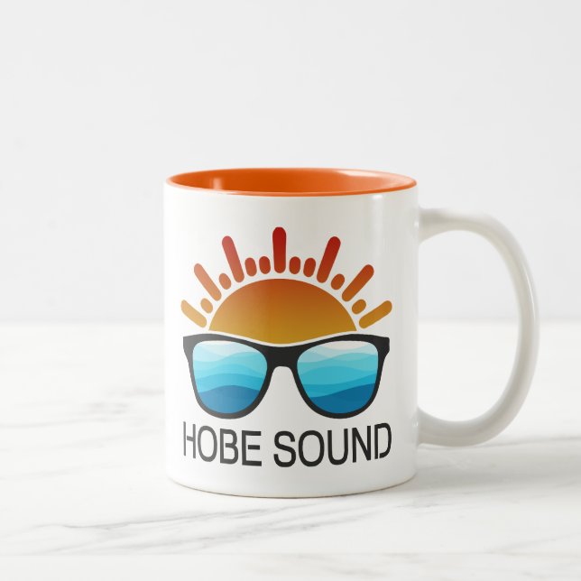 Caneca De Café Em Dois Tons Hobe Sound Florida Sunvidles (Direita)