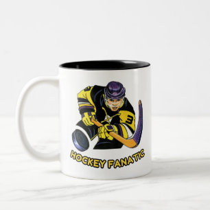 Caneca De Café Em Dois Tons Hockey Fanatic Mug - melhor presente para os fãs d