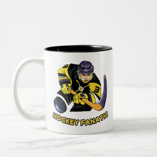 Caneca De Café Em Dois Tons Hockey Fanatic Mug - melhor presente para os fãs d