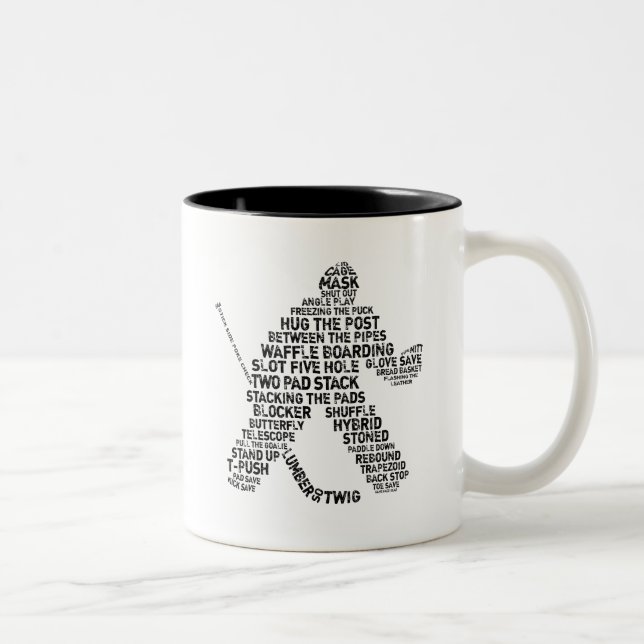 Caneca De Café Em Dois Tons Hockey Netminder Mug (Direita)