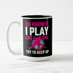 Caneca De Café Em Dois Tons Hockey Play Like a Girl