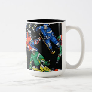 Caneca De Café Em Dois Tons Hockey Season Ice Pattern Mug