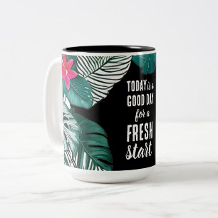Caneca De Café Em Dois Tons Hoje é uma citação motivacional de início novo do 