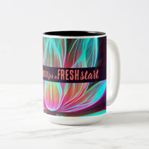 Caneca De Café Em Dois Tons Hoje é uma citação motivacional de início novo do