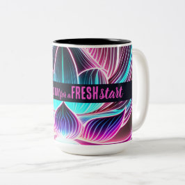 Caneca De Café Em Dois Tons Hoje é uma citação motivacional de início novo do