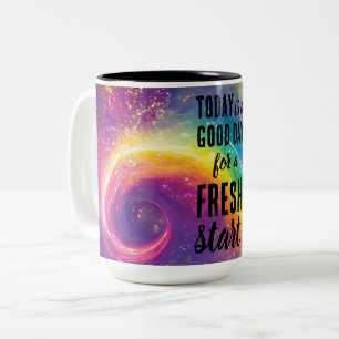 Caneca De Café Em Dois Tons Hoje é uma citação motivacional de início novo do 