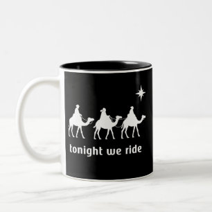 Caneca De Café Em Dois Tons Hoje Nós Cavalgamos Natal Fé Cristã Magos