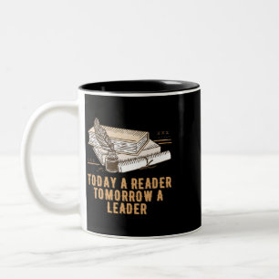 Caneca De Café Em Dois Tons Hoje um leitor amanhã um líder orgulhoso Bookworm