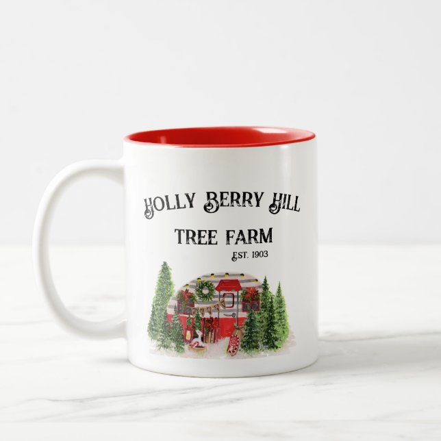 Caneca De Café Em Dois Tons Holly Berry Hill Fazenda (Esquerda)