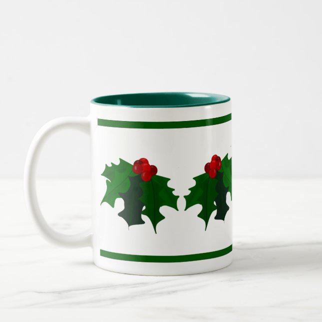 Caneca De Café Em Dois Tons Holly Christmas Mug (Esquerda)