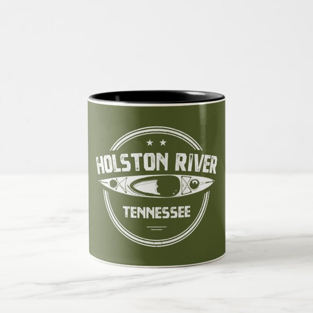 Caneca De Café Em Dois Tons Holston River Tennessee Kayaking (Centro)