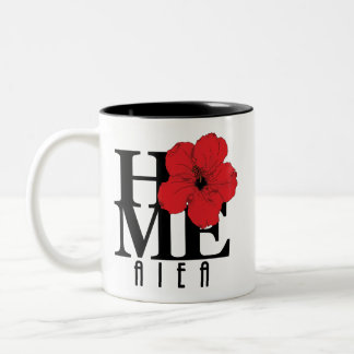 Caneca De Café Em Dois Tons HOME Aiea Red Hibiscus