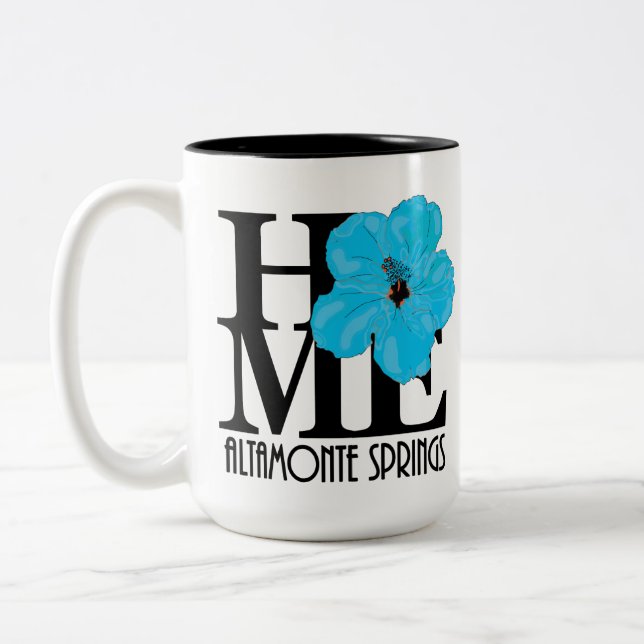 Caneca De Café Em Dois Tons HOME Altamonte Primaveras Blue Hibiscus 15oz (Esquerda)