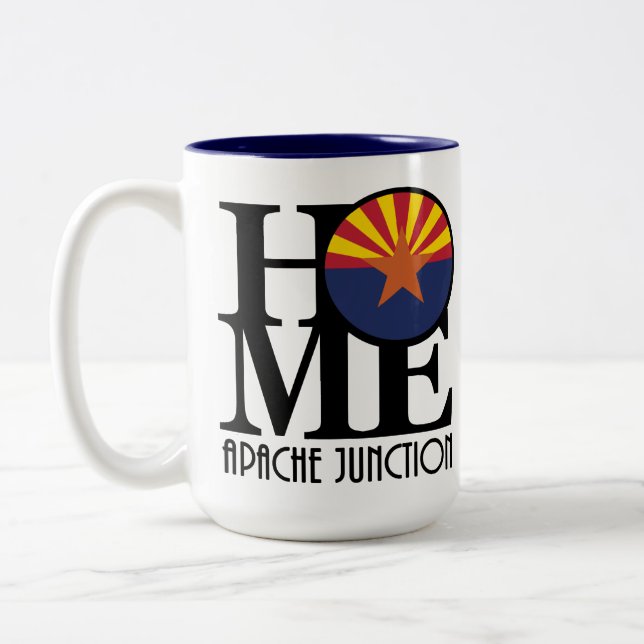 Caneca De Café Em Dois Tons HOME Apache Junction 15oz (Esquerda)