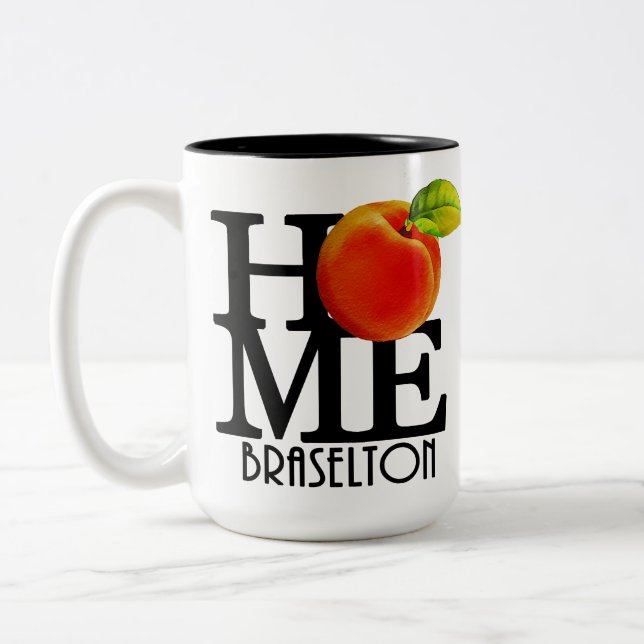 Caneca De Café Em Dois Tons HOME Braselton Georgia 15oz (Esquerda)