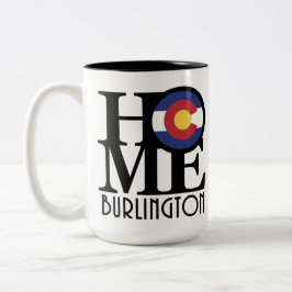 Caneca De Café Em Dois Tons HOME Burlington Colorado 15oz